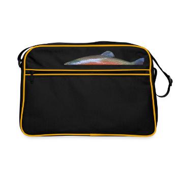 Une belle truite arc-en- - Sac Retro - noir/or - Devant