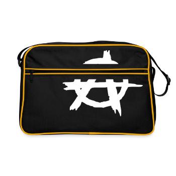 Anarchy symbol in circle - Retro Bag - black/gold - Front