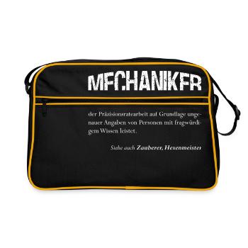 Mechaniker, auch Zauberer genannt - Retro Tasche - Schwarz/Gold - Vorne