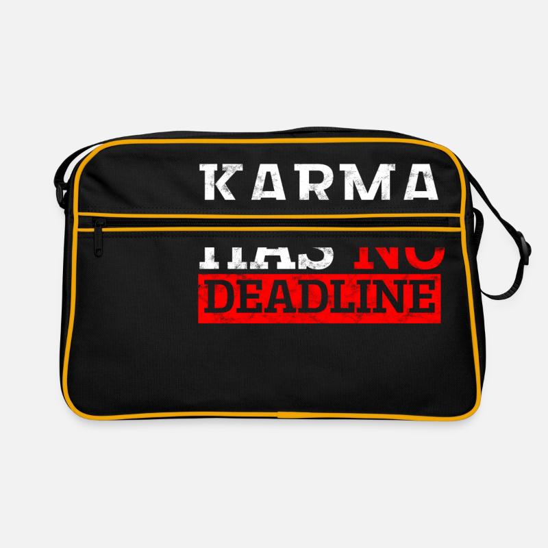 Karma hat keine Deadline - Retro Tasche - Schwarz/Gold