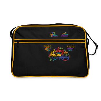 Chien de toutes les langues et couleurs - Sac Retro - noir/or - Devant