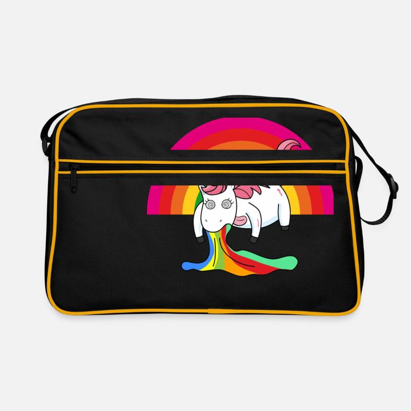Kotzendes Einhorn Regenbogen Retro Tasche