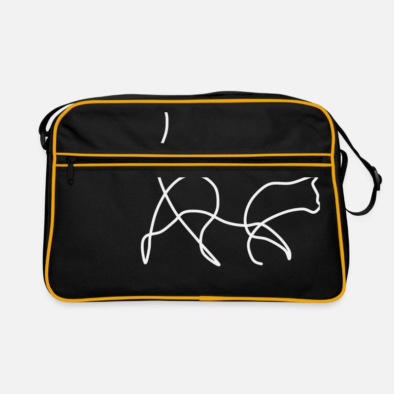 cat - Retro Tasche - Schwarz/Gold