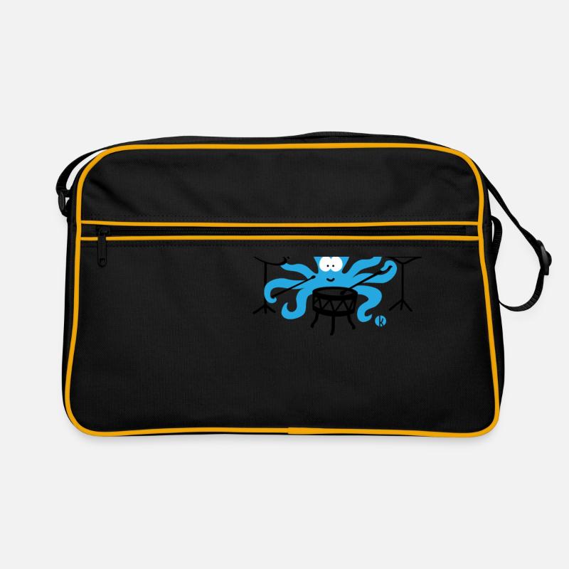 Funny octopus drummer gift drums Retro Bag