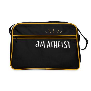 Atheist Atheismus Freidenker T-Shirt Geschenk - Retro Tasche - Schwarz/Gold - Vorne
