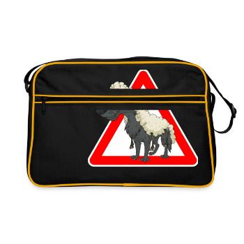 Wolf - Retro Tasche - Schwarz/Gold - Vorne