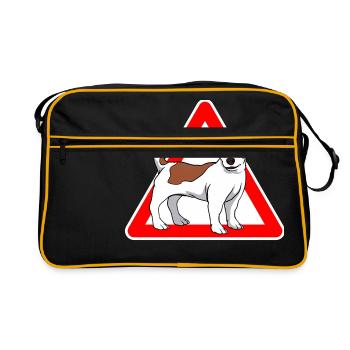 Jack Russell Terrier dog - Retro Bag - black/gold - Front