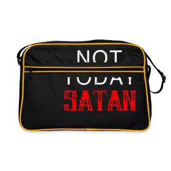 Aujourd'hui, pas Satan !! - Sac Retro - noir/or - Devant