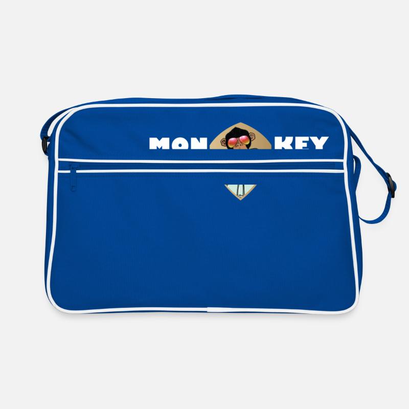 Monkey Affe mit Sonnenbrille auf Motorroller Retro Tasche