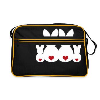 Lapin famille Lapin Lapin de Pâques Pâques Pâques présente - Sac Retro - noir/or - Devant