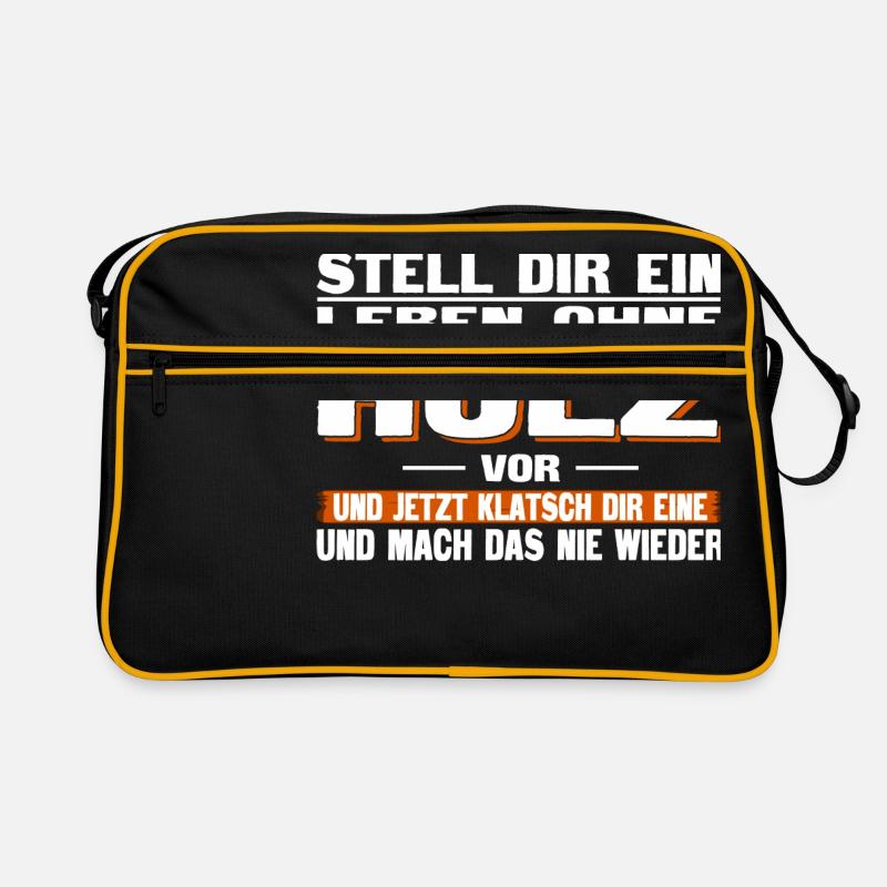 Leben ohne Holz - Retro Tasche - Schwarz/Gold
