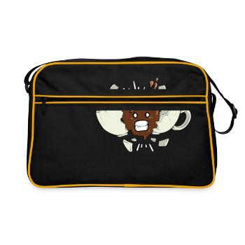 Coffee Caffeine Shock! Caffeine addiction coffee love - Retro Bag - black/gold - Front