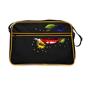 Baiser! Bang! bouche cerise - Sac Retro - noir/or - Devant