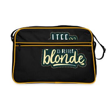 Blonde disant fille femme fille blonde cheveux - Sac Retro - noir/or - Devant