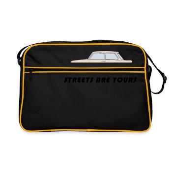 Auto Aufdruck - Retro Tasche - Schwarz/Gold - Vorne
