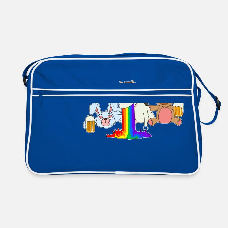 Rainbow Pferd Bär Hase Junggesellenabschied Bier Retro Tasche