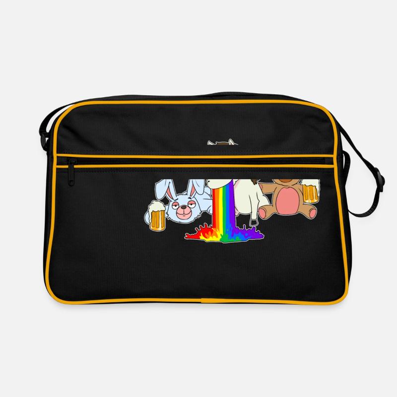 Rainbow Pferd Bär Hase Junggesellenabschied Bier Retro Tasche