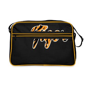 Motif de lettrage Tigre rayures noires - Sac Retro - noir/or - Devant