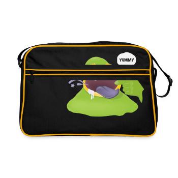 eating monster - Retro Bag - black/gold - Front