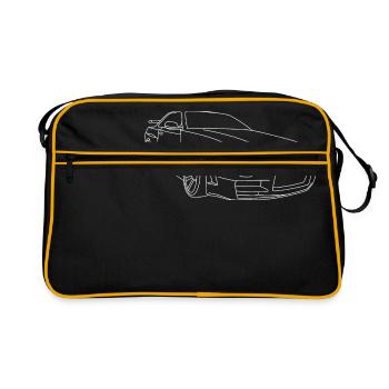Skyline R34 Illustration - Retro Tasche - Schwarz/Gold - Vorne