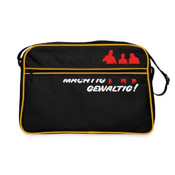 Kult - Mächtig gewaltig! - DDR TV - Retro Tasche - Schwarz/Gold - Vorne