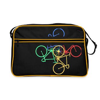 Fahrrad Rad Bike Sport Geschenk Geschenkidee Farbe - Retro Tasche - Schwarz/Gold - Vorne