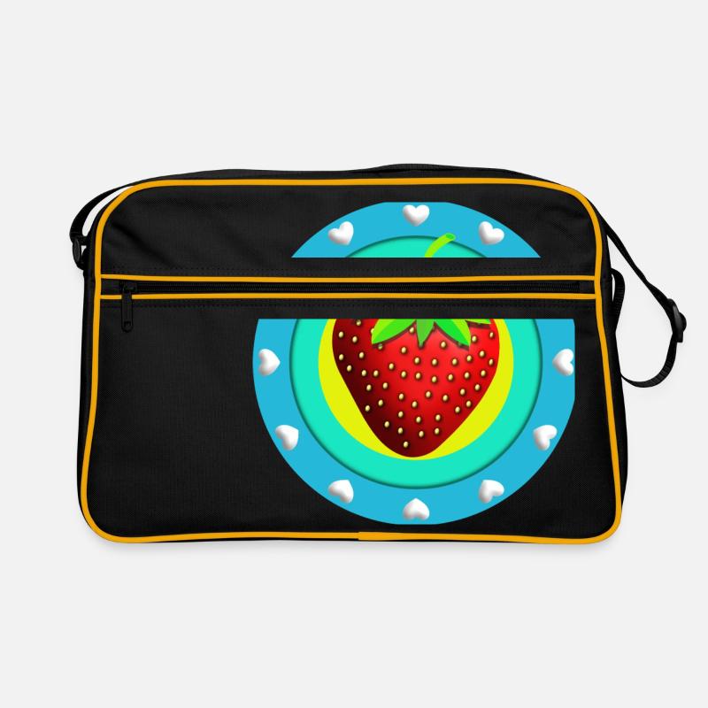 Erdbeere und Herzen Retro Tasche
