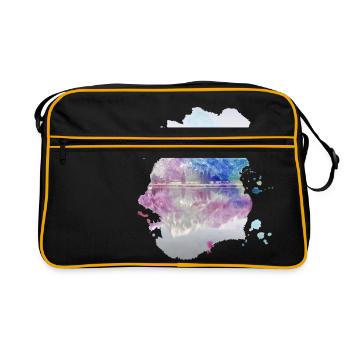 Fantasy Mirror Lake Mountains couleurs cadeau coloré - Sac Retro - noir/or - Devant