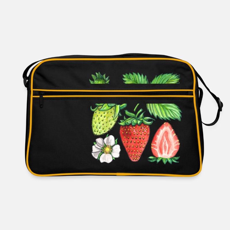 Erdbeeren Retro Tasche