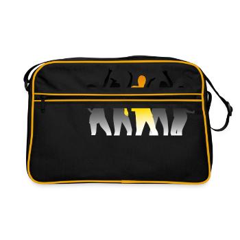 Dancing people at a party - Retro Bag - black/gold - Front