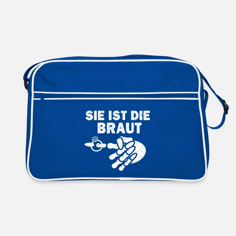 Hochzeit Braut Bräutigam Team Partner Spruch Retro Tasche