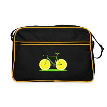 Citron vélo. Vélo d'agrumes. Cadeaux cyclistes. La nature - Sac Retro - noir/or - Devant