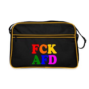 Fck afd - Retro Tasche - Schwarz/Gold - Vorne
