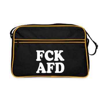 Fck afd - Retro Tasche - Schwarz/Gold - Vorne