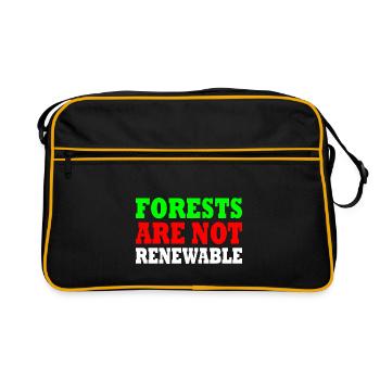 forests are not renewable - Sac Retro - noir/or - Devant