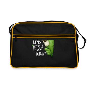 Just Beary Irish Today Green Bear St Patrick's Day - Retro Bag - black/gold - Front