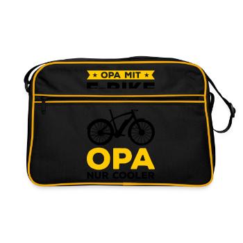 Radfahrer Opa Mit E-Bike Wie Eine Normale Opa Nur - Retro Tasche - Schwarz/Gold - Vorne