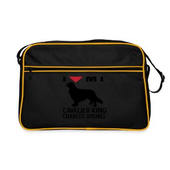 Cavalier King Charles Spaniel - Sac Retro - noir/or - Devant