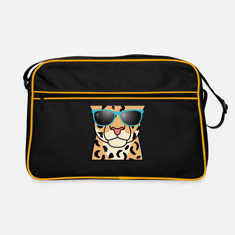Funny cheetah with sunglasses Retro Bag