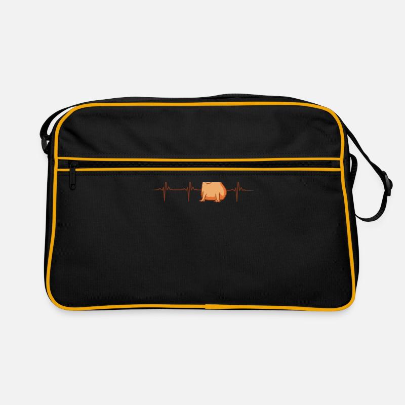 Cooler Capybara Herzschlag - Retro Tasche - Schwarz/Gold