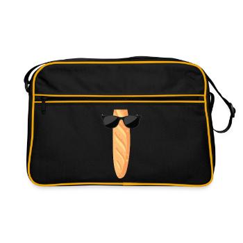 Funny baguette with sunglasses - Retro Bag - black/gold - Front
