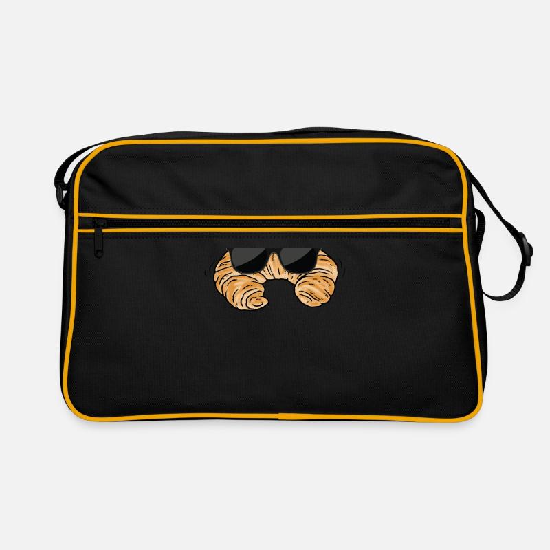 Croissant with sunglasses Retro Bag