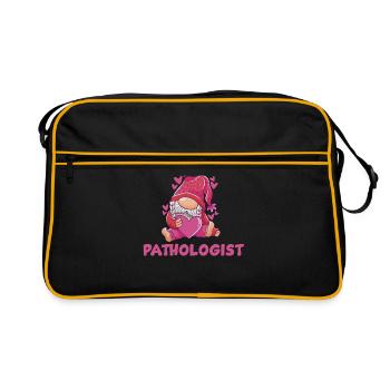 Niedlicher Sprachpathologe Gnom - Retro Tasche - Schwarz/Gold - Vorne