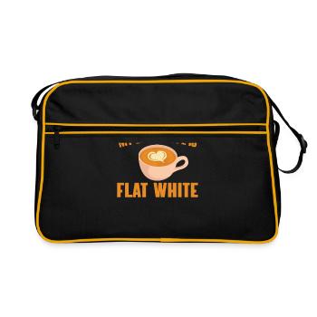 Funny flat white coffee lover design - Retro Bag - black/gold - Front