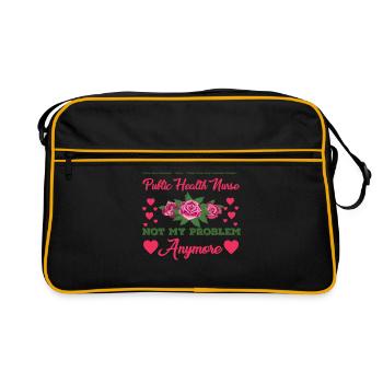 Infirmière de la fonction publique à la retraite - Sac Retro - noir/or - Devant