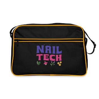 Technicienne des ongles Flower Nail Salon - Sac Retro - noir/or - Devant