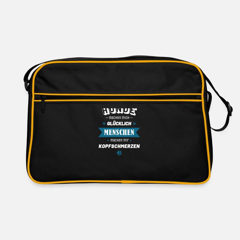 Hunde machen mich glücklich Retro Tasche