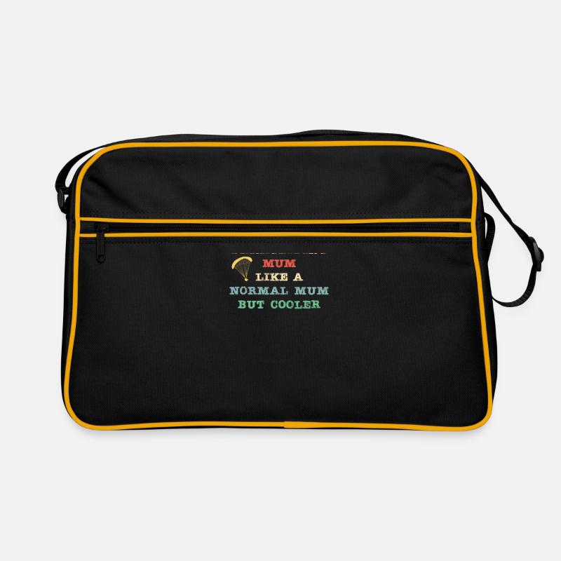 Paragliding Mum - like a normal Mum but cooler - Retro Bag - black/gold
