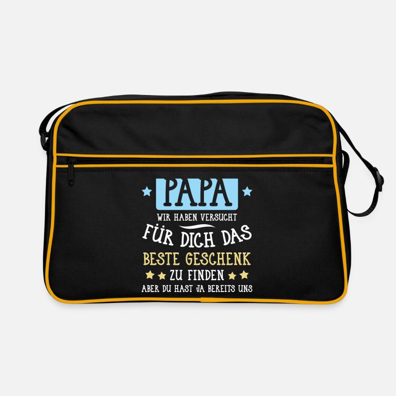 Papa... für dich das beste Geschenk... - Retro Tasche - Schwarz/Gold