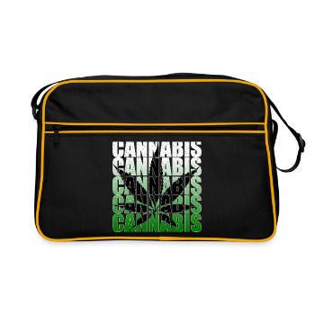 Cannabis Leaf - Retro Bag - black/gold - Front